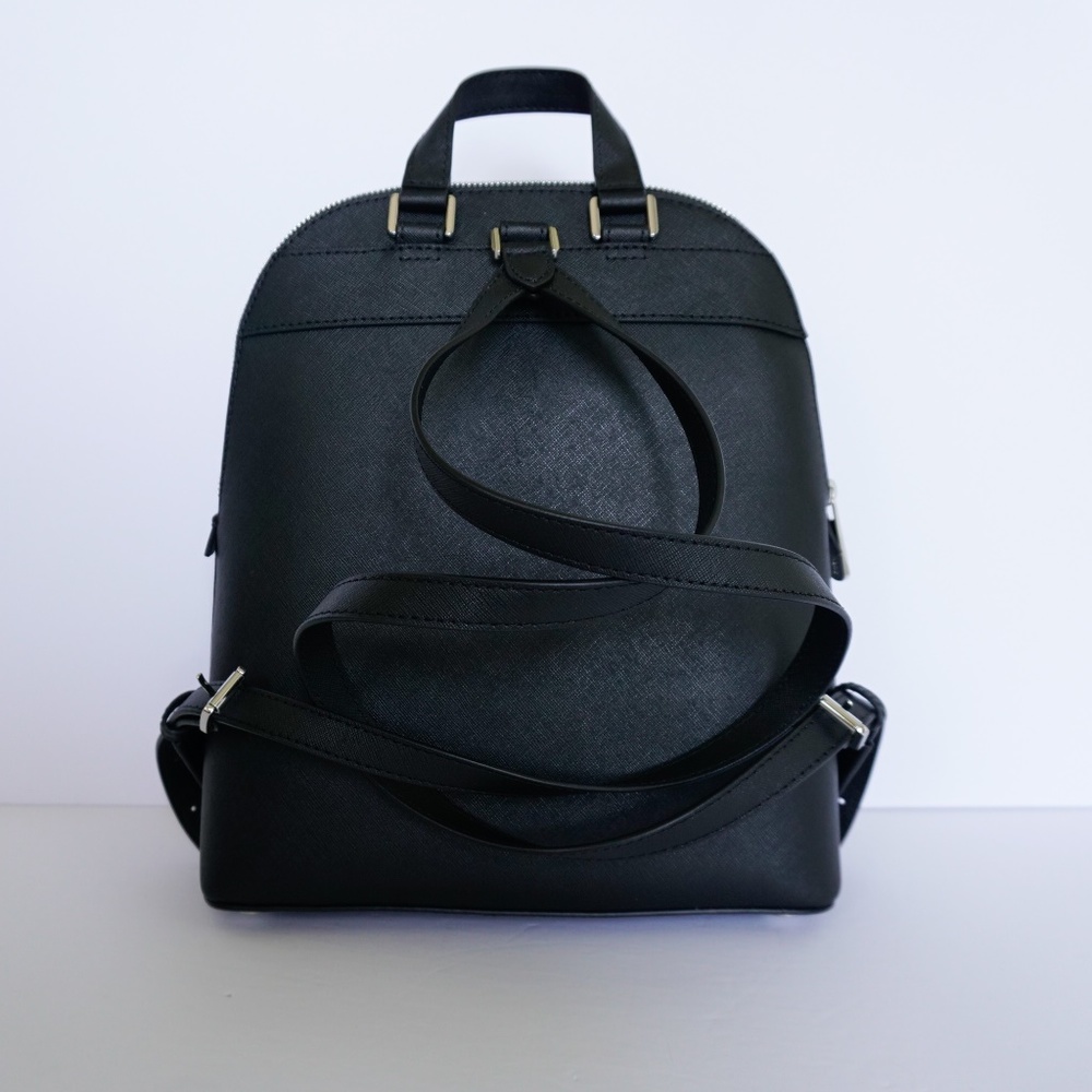 Michael Kors Emmy LG Leather Backpack Black Floral - Picture 2 of 8